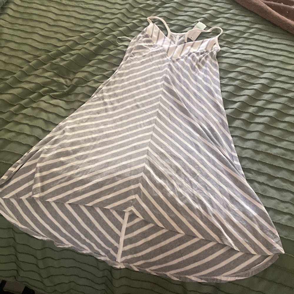 Striped Grey and White Dress